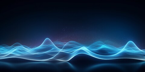 Fototapete - Abstract Blue Wave Wallpaper in a Contemporary Precisionist Style