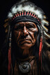 © Sasint - Dramatic portrait of Apache warrior