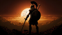 Silhouette Spartan Warrior