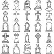 © Shinso_Hajime - Vector collection of line art illustrations of tombstones