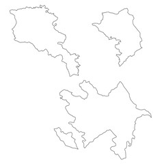  Azerbaijan, Armenia, Nagorno-Karabakh - outline of the country map