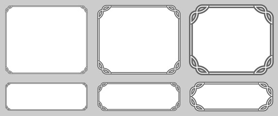 Wall Mural - vector grey eps border frames. shapes on grey background. can be used for laser cutting, as elegant 