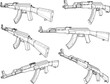 © nur - Vector sketch illustration of a long-barreled weapon automatic rifle design