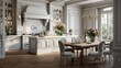 © MuhammadHamza - A classic French kitchen with white cabinetry and traditional detailing