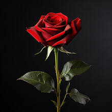 Red Rose On Black Background