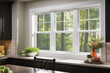 Plastic Double Hung Window in the Kitchen or Dining Room Interior