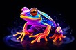Neon tattoo of a frog