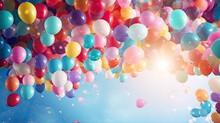 An Image Of A Background Filled With Colorful Balloons.