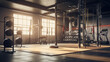 gym interior with empty space. 3 d rendering