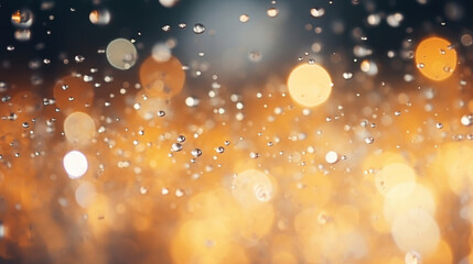 Wall Mural - raindrops bokeh witness the beauty of raindrops glistening in bokeh effect. this scene showcases the
