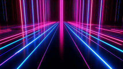 Wall Mural - Abstract 3d colorful neon background