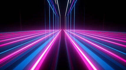 Wall Mural - Abstract 3d colorful neon background