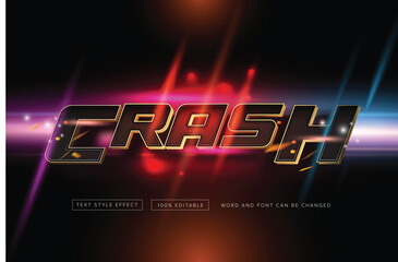 Vector Crash text style effect editable