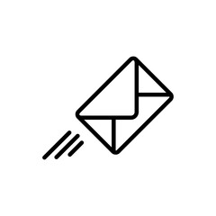 Express mail outline icon. Flying envelope simple line vector icon. flat illustration on white background..eps