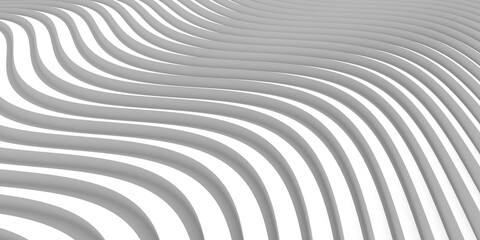 Wall Mural - White abstract background with waves band surface