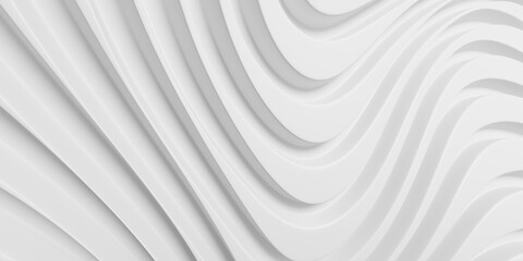 Wall Mural - White abstract background with waves.  Stripe lines pattern