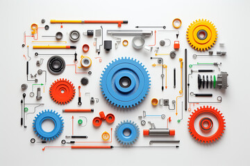 Abstract gear wheel mechanism background, machine and engineering tool equipment technology