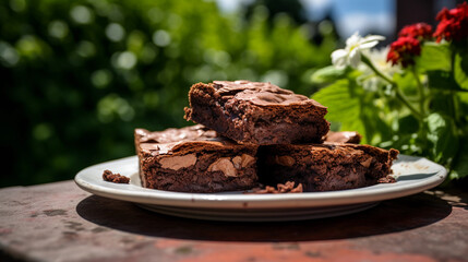 Wall Mural - Brownies - American food