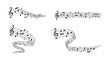Music sheet. Musical note set. Music note stave staff