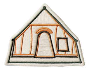 outdoor camping tent embroidery patch isolated.