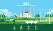 ESG as environmental, social and governance concept.Green ecology and alternative renewable energy