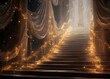 Vintage Fantasy with Captivating Lights Enchanted Staircase backdrop