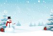© mohammad - winter banner design with snowman background, AI Generated Images