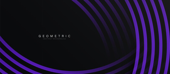 Violet abstract background with glowing circle curve geometric lines. Modern shiny purple lines pattern. Modern Landing Page, Template, and websites. Vector illustration