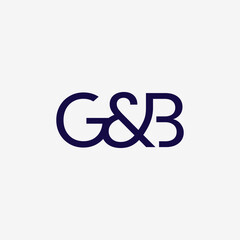 Wall Mural - letter G and B alphabet monogram logo simple vector. GB monogram letter alphabet logo design