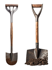 Shovel, transparent background, isolated image, generative AI
