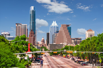 Austin, Texas, USA downtown cityscape on Congress Ave