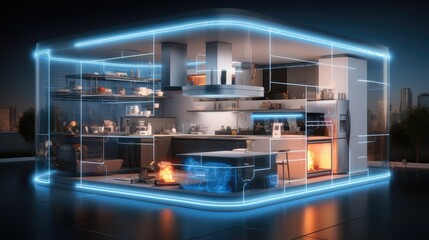 Poster - Smart home, Internet of Things with an image of a smart home.