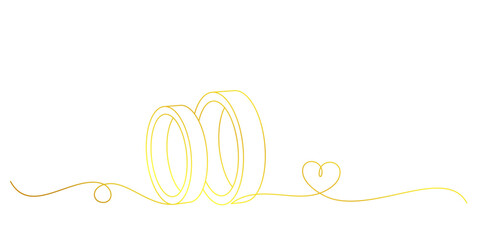 golden rings line art style. wedding element vector eps 10