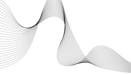 Wall Mural - technology abstract lines on white background. undulate grey wave swirl, frequency sound wave, twist