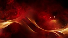 Luxury Red Fire And Gold Background. AI Generative