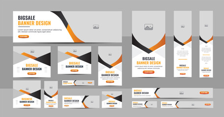 Wall Mural - web banner design template set, horizontal header web banner, modern multicolor cover header backgro