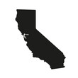 California county map vector outline in gray background. Detailed vector map. California state of USA map. Vector illustration