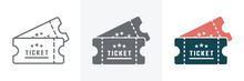 Ticket Set Icon Vector Illustration In Flat Style.Event Ticket Simple Icon Set.Outline Ticket Icon Graphic And Web Design.Vector Illustration