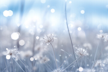 Wall Mural - Closeup of snow flake in winter season