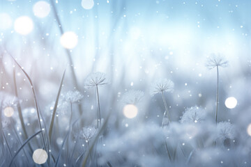 Wall Mural - Closeup of snow flake in winter season