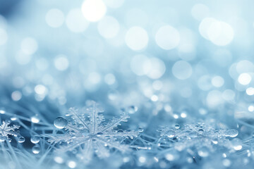 Wall Mural - Closeup of snow flake in winter season