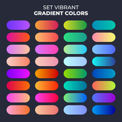 bright colorful gradient palette set