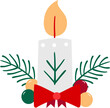 Christmas Candle Flat Illustration