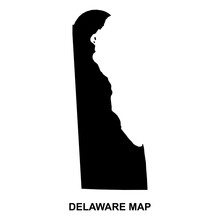 Delaware Map Shape, United States Of America. Flat Concept Icon Symbol Vector Illustration
