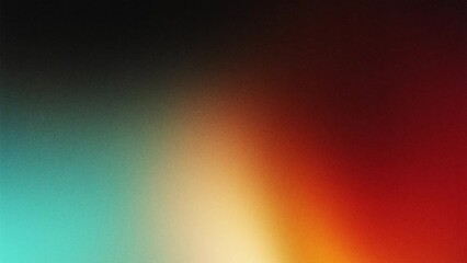 Vibrant VHS style rainbow teal white psychedelic grainy gradient color flow wave on black background, music cover dance party poster design. Retro Colors from the 1970s 1980s, 70s, 80s, 90s style