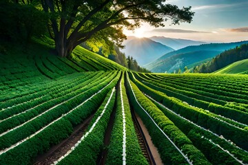 Canvas Print - Nature's Tapestry: A Symphony of Greens Under the Open Sky