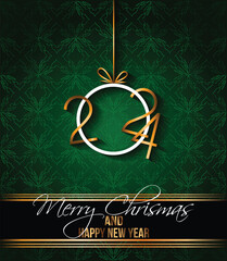 2024 Happy New Year and merry christmas background for your seasonal invitations, festive posters, greetings cards.