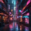 © Ai.Art.Creations - A futuristic, cyberpunk street scene with neon signs and holograms2