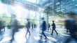 © Ai Studio - Urban Pulse: Blurred Corporate Crowd in Downtown Business Cente.