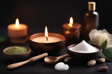 spa still life with candles